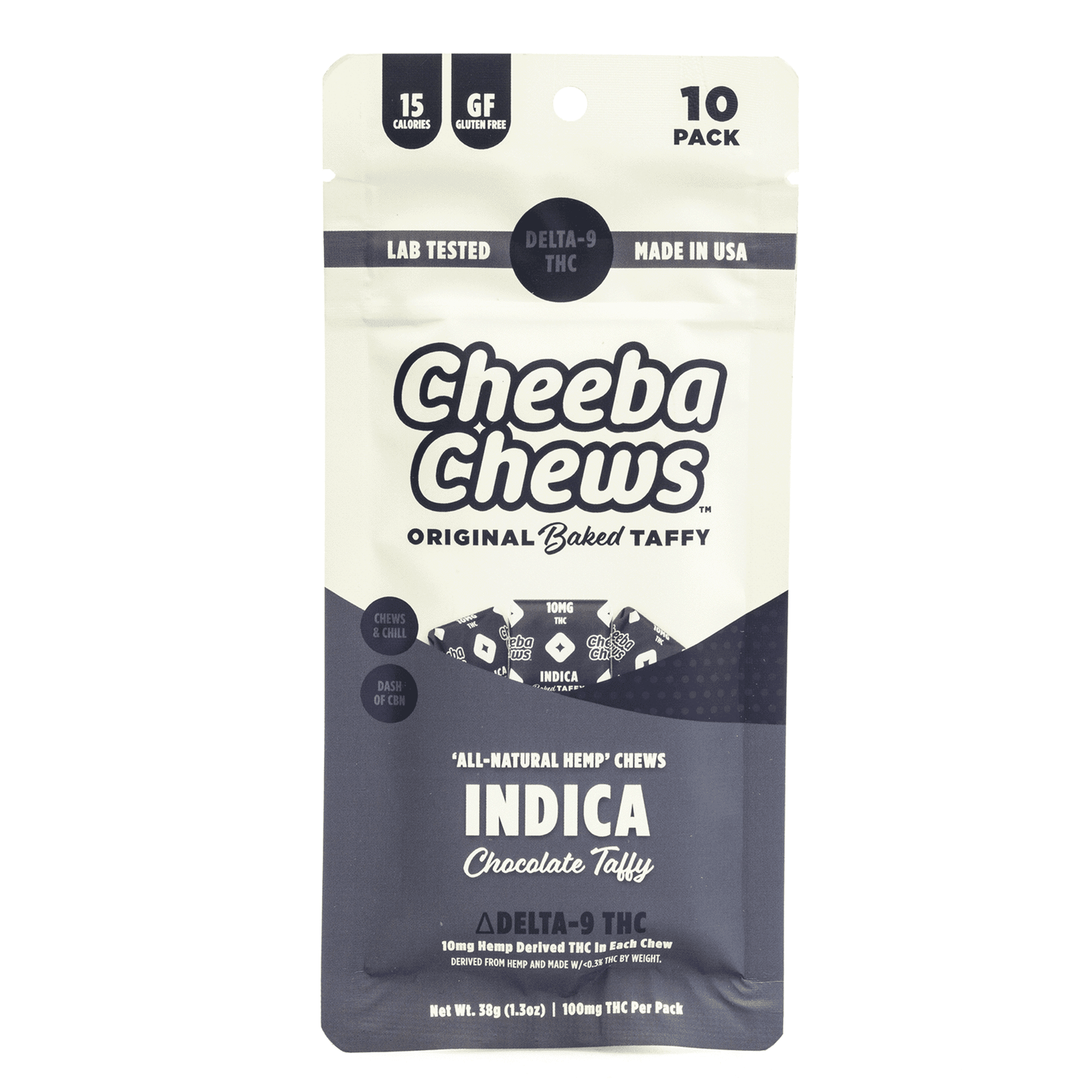 Cheeba Chews Delta 9 Chocolate Taffy – Indica (100 mg Delta 9 THC Total) - Image 2